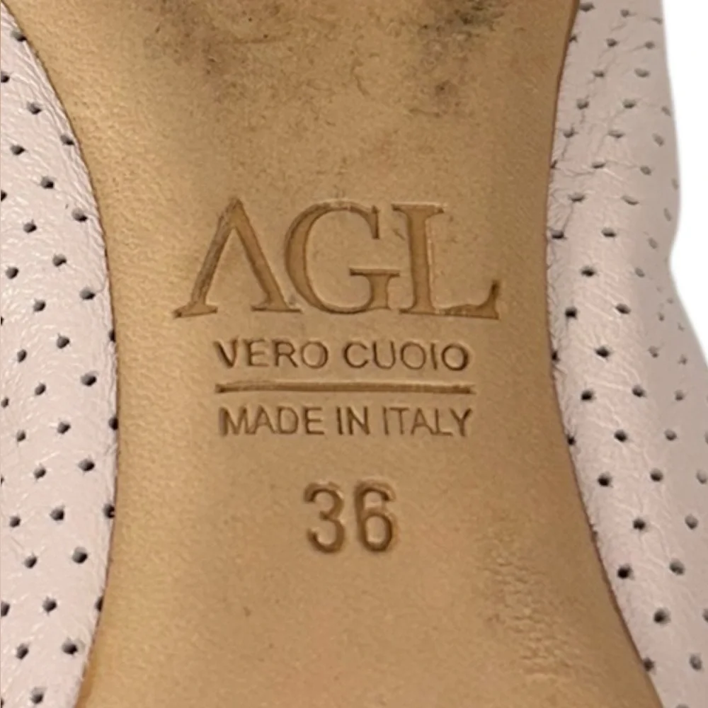 AGL Monika Leather Cap Toe Ballet Ballerina Flats EU 36 US 6 Pink Made In Italy - Picture 12 of 15
